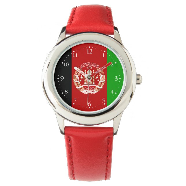 Patriottische vlag van Afghanistan Horloge (Voorkant)