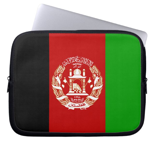 Patriottische vlag van Afghanistan Laptop Sleeve (Voorkant)