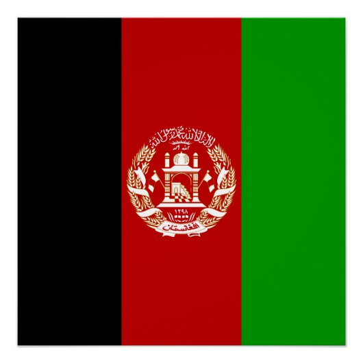 Patriottische vlag van Afghanistan Poster (Voorkant)