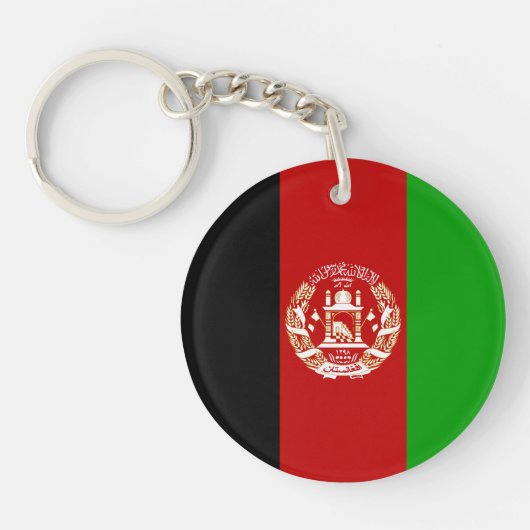 Patriottische vlag van Afghanistan Sleutelhanger (Voorkant)