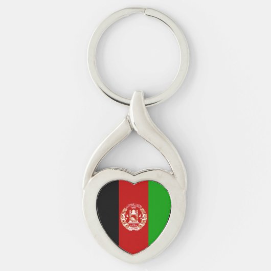Patriottische vlag van Afghanistan Sleutelhanger (Voorkant)