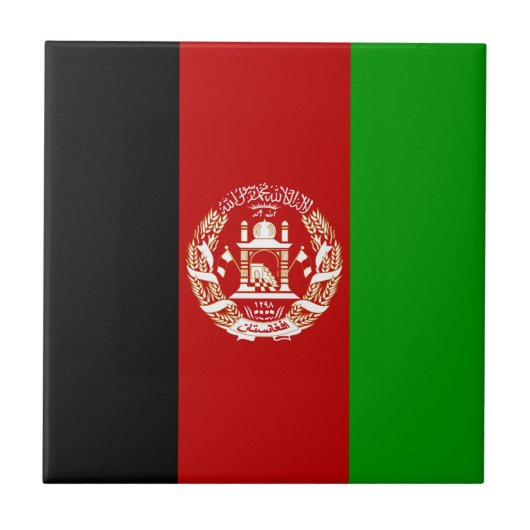 Patriottische vlag van Afghanistan Tegeltje (Voorkant)