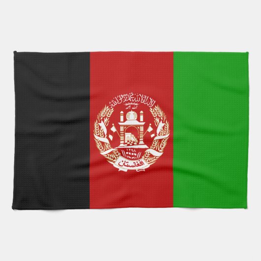 Patriottische vlag van Afghanistan Theedoek (Horizontaal)