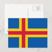 Patriottische vlag van Åland Briefkaart (Voorkant / Achterkant)