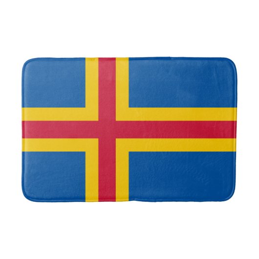Patriottische vlag van Åland-eilanden Badmat (Voorkant)