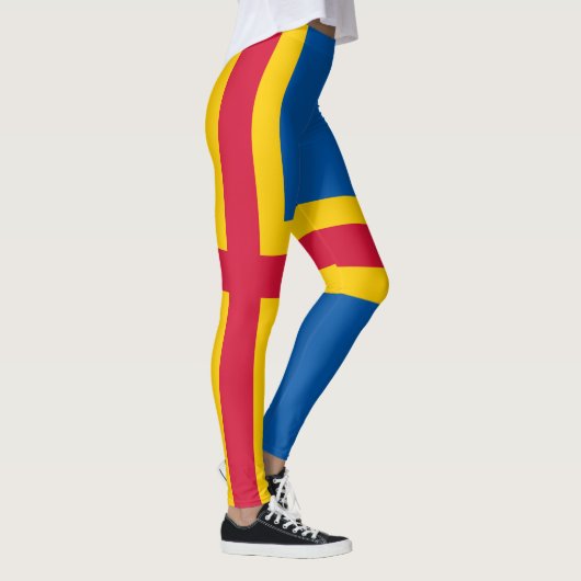 Patriottische vlag van Åland-eilanden Leggings (Rechts)