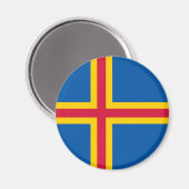 Patriottische vlag van Åland-eilanden Magneet (Voorkant / Achterkant)
