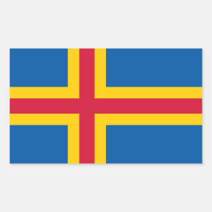 Patriottische vlag van Åland-eilanden Rechthoekige Sticker