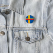Patriottische vlag van Åland-eilanden Ronde Button 3,2 Cm (In situ)