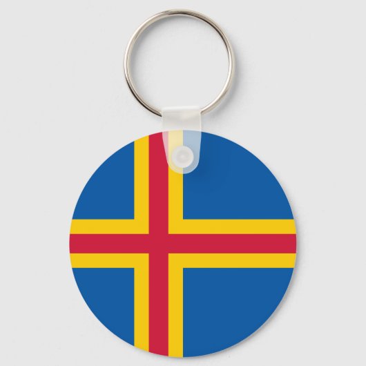 Patriottische vlag van Åland-eilanden Sleutelhanger (Voorkant)