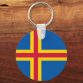 Patriottische vlag van Åland-eilanden Sleutelhanger (Voorkant)