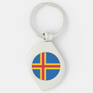 Patriottische vlag van Åland-eilanden Sleutelhanger