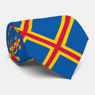 Patriottische vlag van Åland-eilanden Stropdas