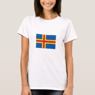Patriottische vlag van Åland-eilanden T-shirt