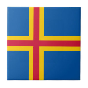 Patriottische vlag van Åland-eilanden Tegeltje