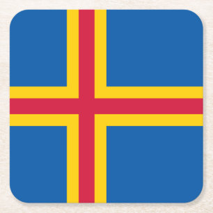 Patriottische vlag van Åland Kartonnen Onderzetters