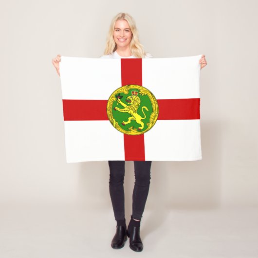 Patriottische vlag van Alderney Fleece Deken (In situ)
