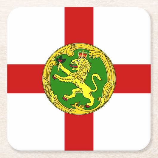 Patriottische vlag van Alderney Kartonnen Onderzetters (Voorkant)