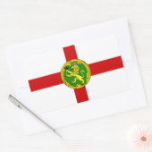 Patriottische vlag van Alderney Rechthoekige Sticker (Envelop)