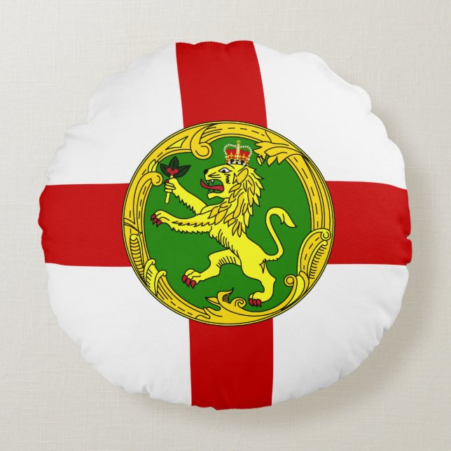Patriottische vlag van Alderney Rond Kussen (Voorkant)