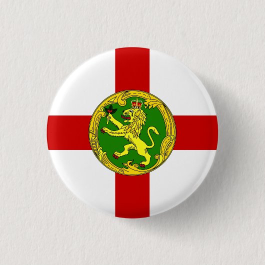 Patriottische vlag van Alderney Ronde Button 3,2 Cm (Voorkant)