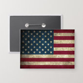 Patriottische vlag van Amerika Button (Voorkant / Achterkant)