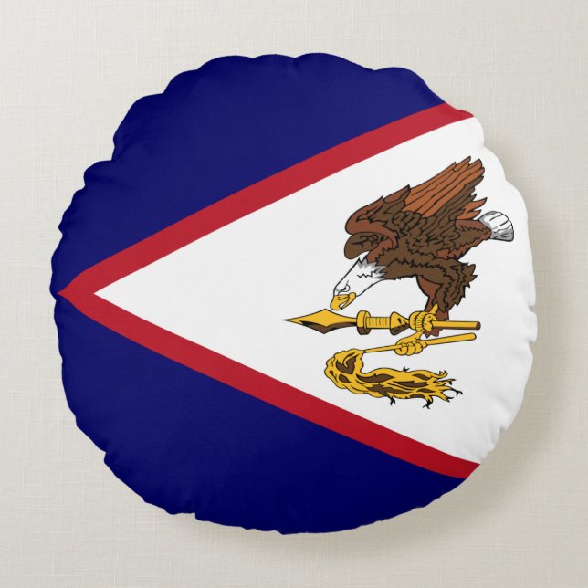 Patriottische vlag van Amerikaans Samoa Rond Kussen (Voorkant)