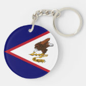 Patriottische vlag van Amerikaans-Samoa Sleutelhanger (Achterkant)