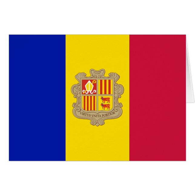 Patriottische vlag van Andorra (Voorkant Horizontaal)