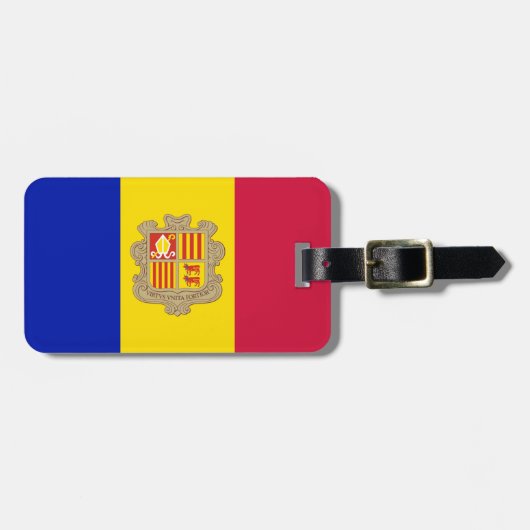 Patriottische vlag van Andorra Bagagelabel (Voorkant horizontaal)
