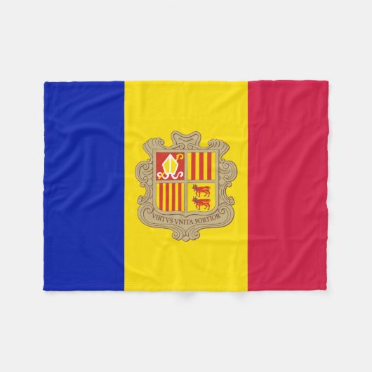 Patriottische vlag van Andorra Fleece Deken (Voorkant (Horizontaal))