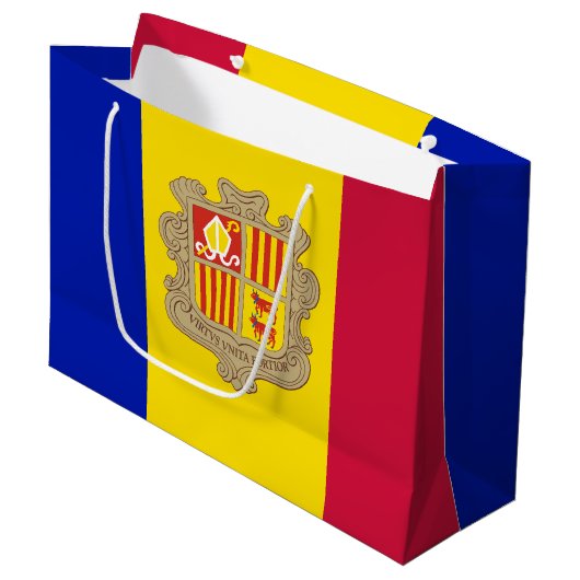 Patriottische vlag van Andorra Groot Cadeauzakje (Voorkant Gekanteld)