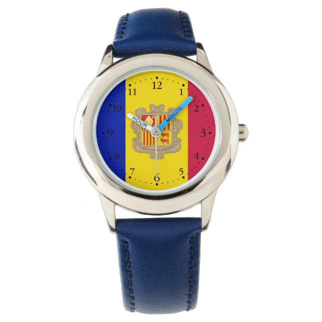 Patriottische vlag van Andorra Horloge (Voorkant)
