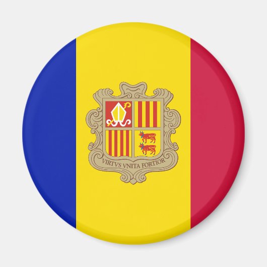 Patriottische vlag van Andorra Magneet (Voorkant)