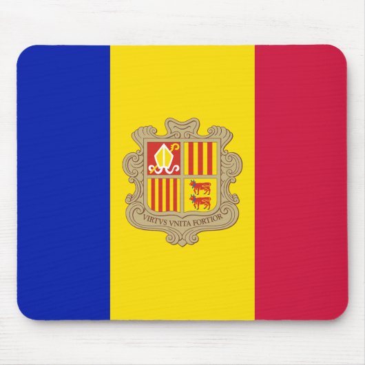 Patriottische vlag van Andorra Muismat (Voorkant)