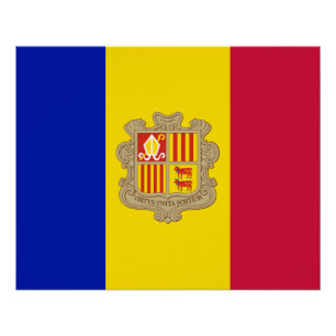 Patriottische vlag van Andorra Perfect Poster