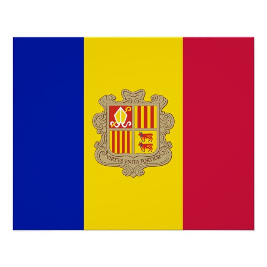 Patriottische vlag van Andorra Perfect Poster (Voorkant)