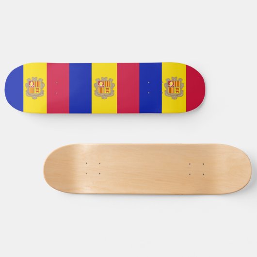 Patriottische vlag van Andorra Persoonlijk Skateboard (Horizontaal)