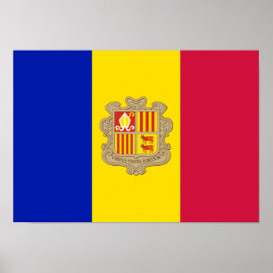 Patriottische vlag van Andorra Poster
