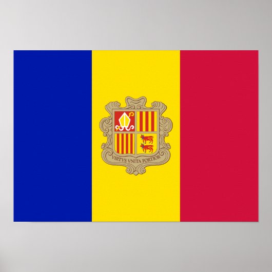 Patriottische vlag van Andorra Poster (Voorkant)