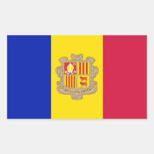 Patriottische vlag van Andorra Rechthoekige Sticker