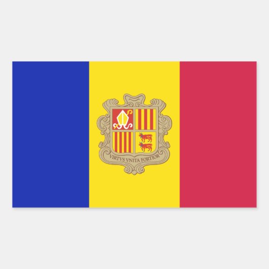 Patriottische vlag van Andorra Rechthoekige Sticker (Voorkant)