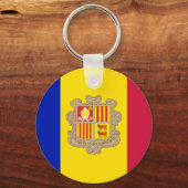 Patriottische vlag van Andorra Sleutelhanger (Voorkant)