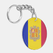Patriottische vlag van Andorra Sleutelhanger (Voorkant Links)