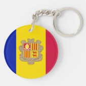 Patriottische vlag van Andorra Sleutelhanger (Achterkant)