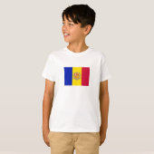 Patriottische vlag van Andorra T-shirt (Voorkant volledig)