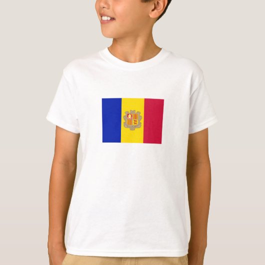 Patriottische vlag van Andorra T-shirt (Voorkant)