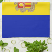 Patriottische vlag van Andorra Theedoek (Gevouwen)