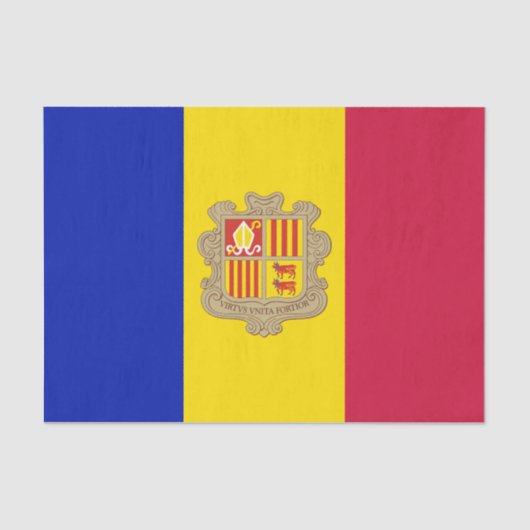 Patriottische vlag van Andorra Tissuepapier (Voorkant)