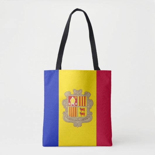 Patriottische vlag van Andorra Tote Bag (Voorkant)